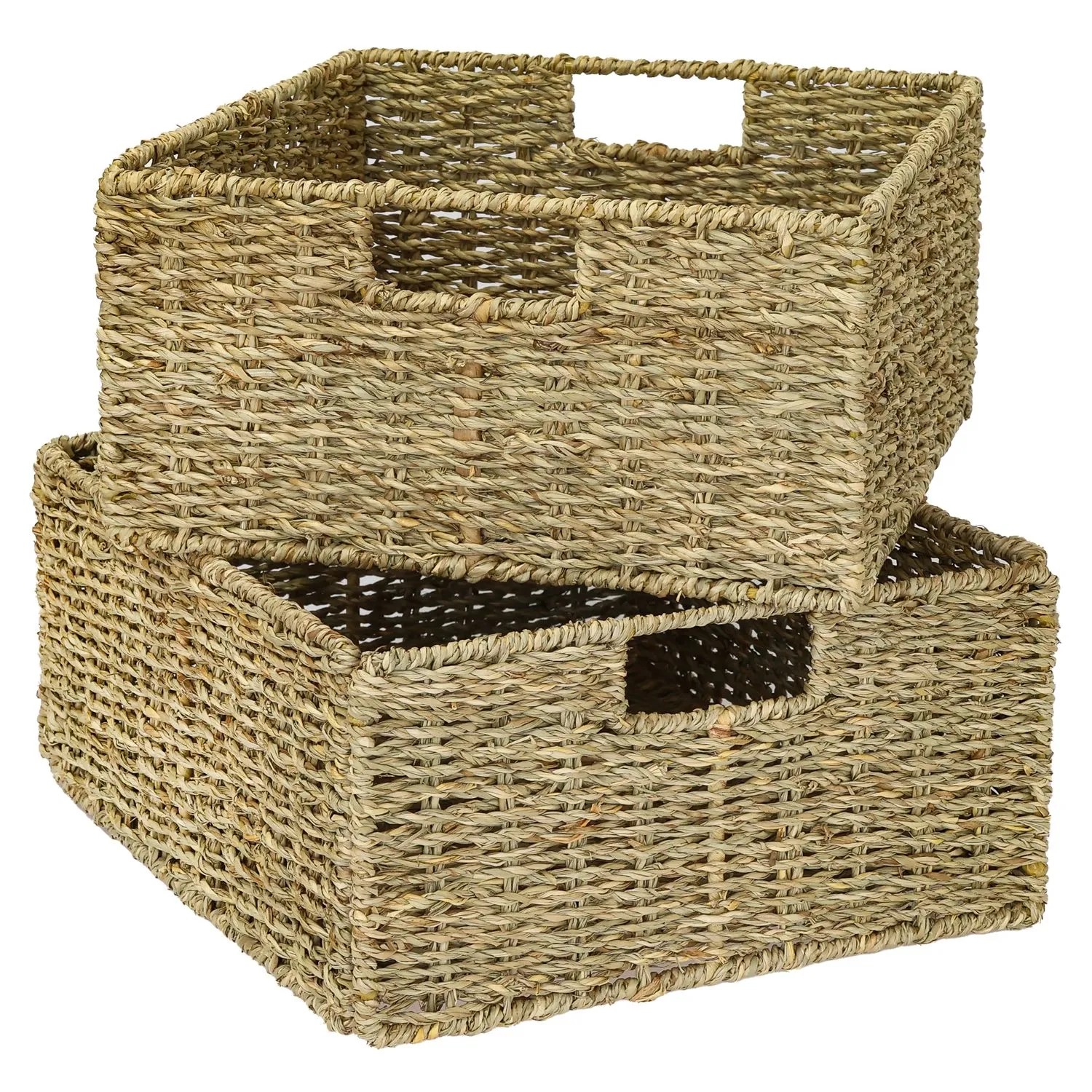 HMF 37043-S2 Aufbewahrungskorb Korb Geflochten Seegras Kallax Halbes Fach 30 x 34 x 15 cm
