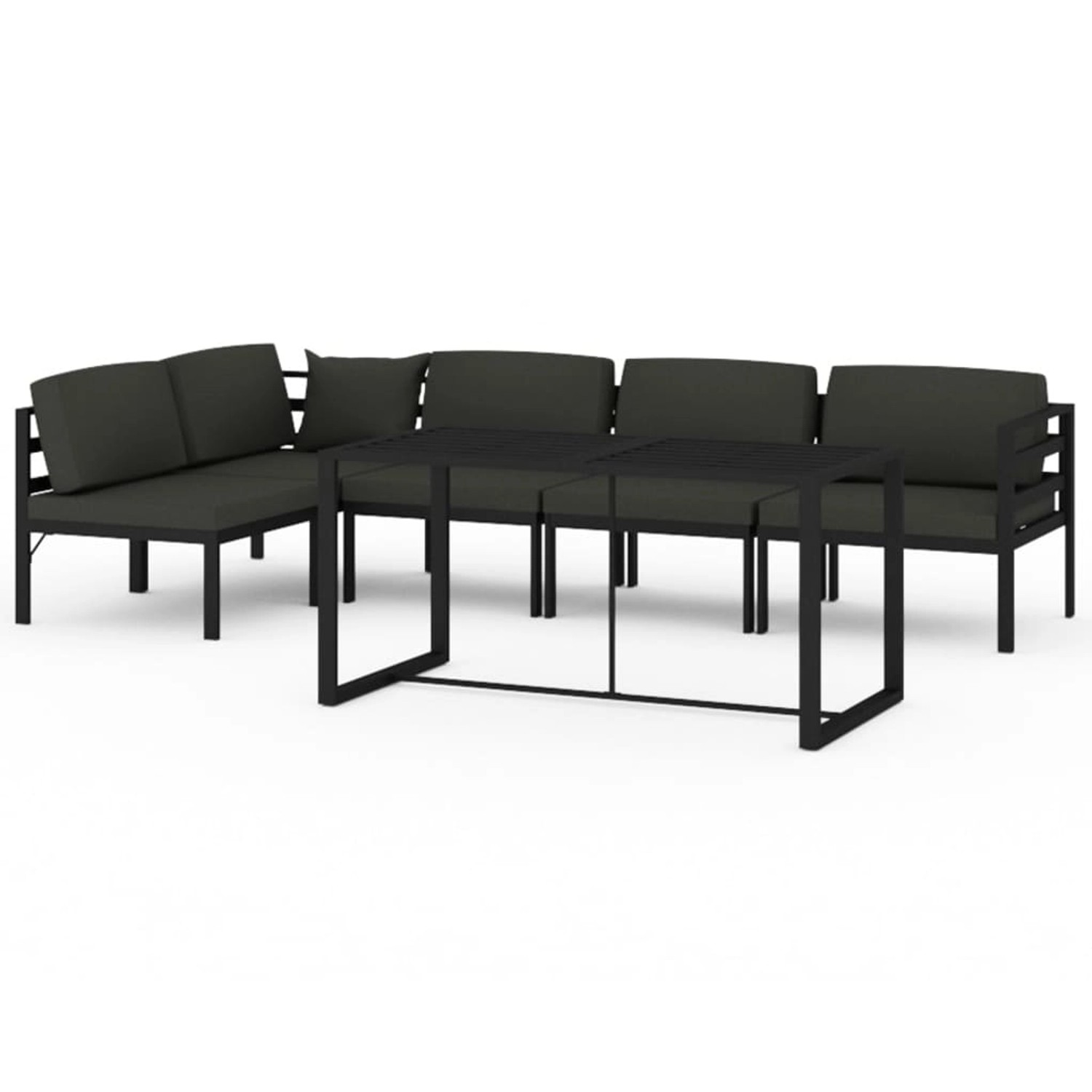 Vidaxl 6-tlg. Garten-lounge-set Mit Kissen Aluminium Anthrazit günstig online kaufen