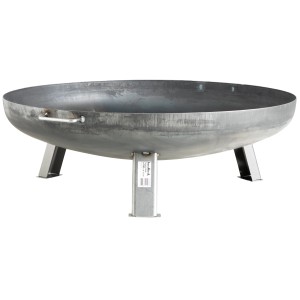 Buschbeck Feuerschale Eisen, 100 cm Durchmesser, mit drei Füßen und seitlichen Griffen.