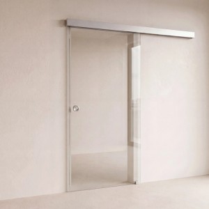 Doorlegro Glasschiebetür Klar 775 mm x 2.175 mm Silber