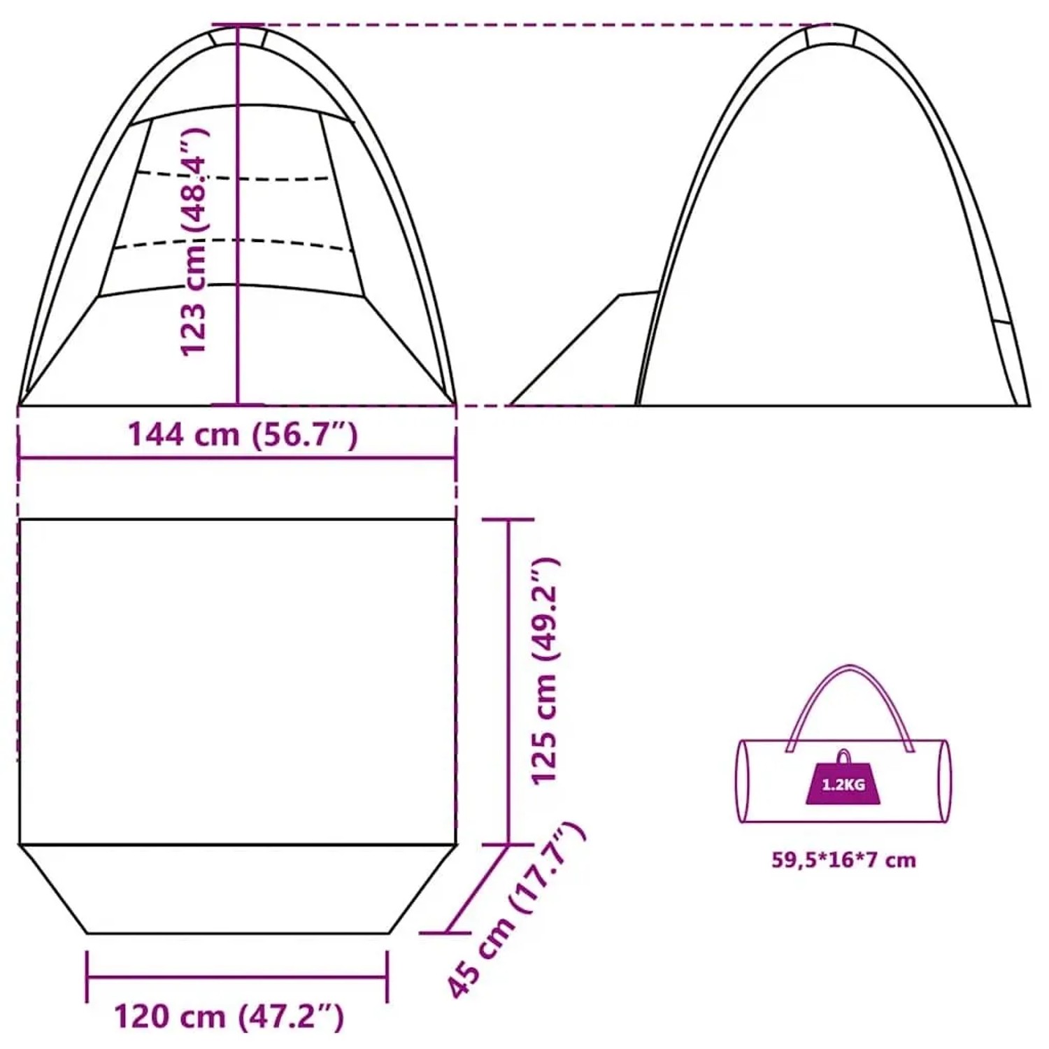 vidaXL Strandzelt 3 Personen Seegrün Wasserdicht 4009456_12