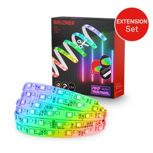 Briloner LED Band Ergänzungs-Set für Paneele, RGB+W, dimmbar, 2,6m, weiße Ausführung.