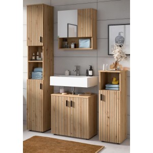 Inn.Furn Badmöbel Set in Eiche 4-teilig 150 cm Livia