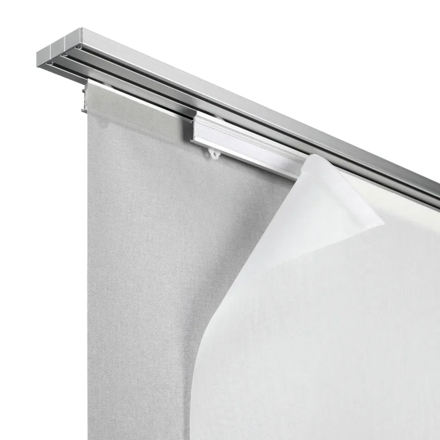 Gardinia Deckenträger 2er-Pack für 3-läufige Flächenvorhangschiene, silberfarben.