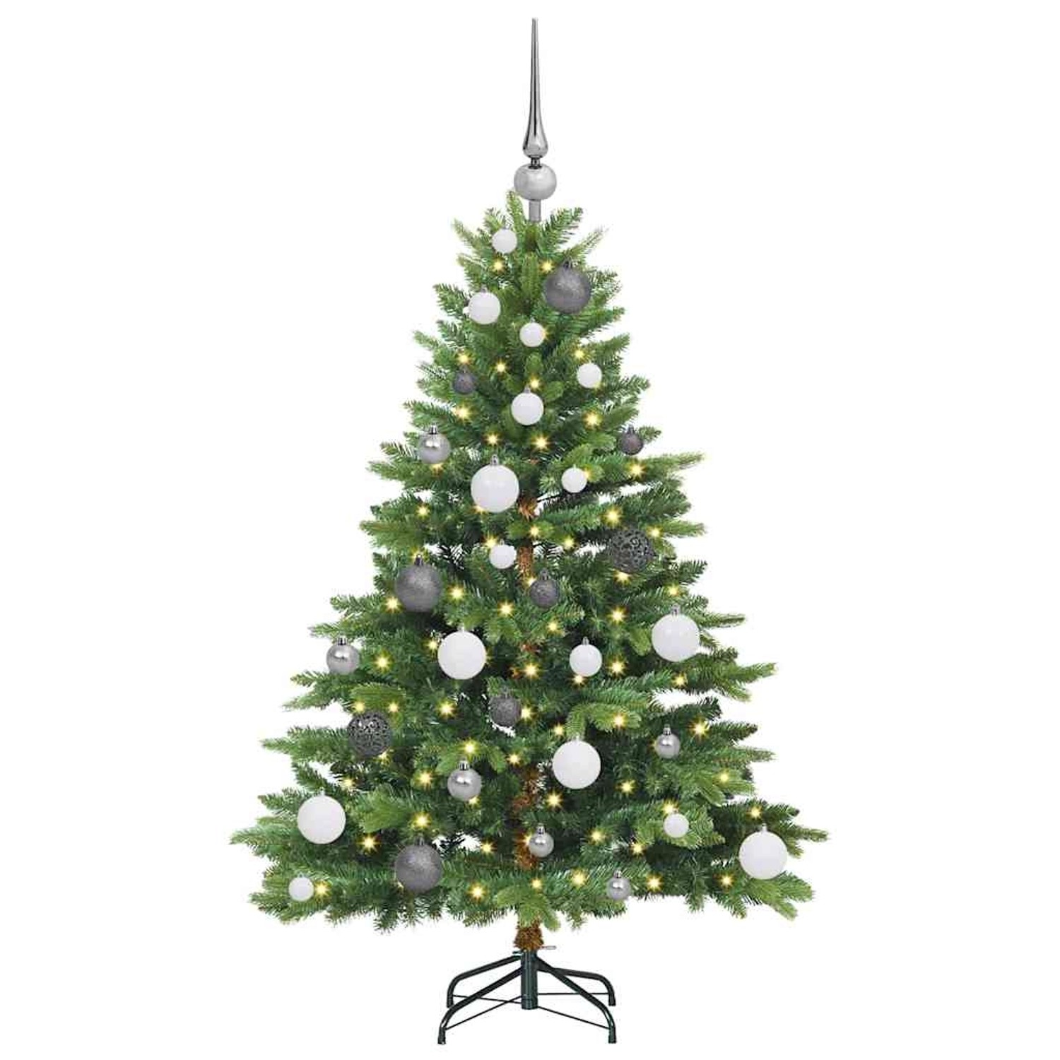vidaXL Künstlicher Weihnachtsbaum mit 150 LEDs Grün 120 cm PE und PVC 3397522