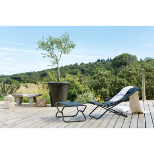 Lafuma Mobilier Hocker Next AC AirComfort® Acier als Beinauflage zum Gartenstuhl.