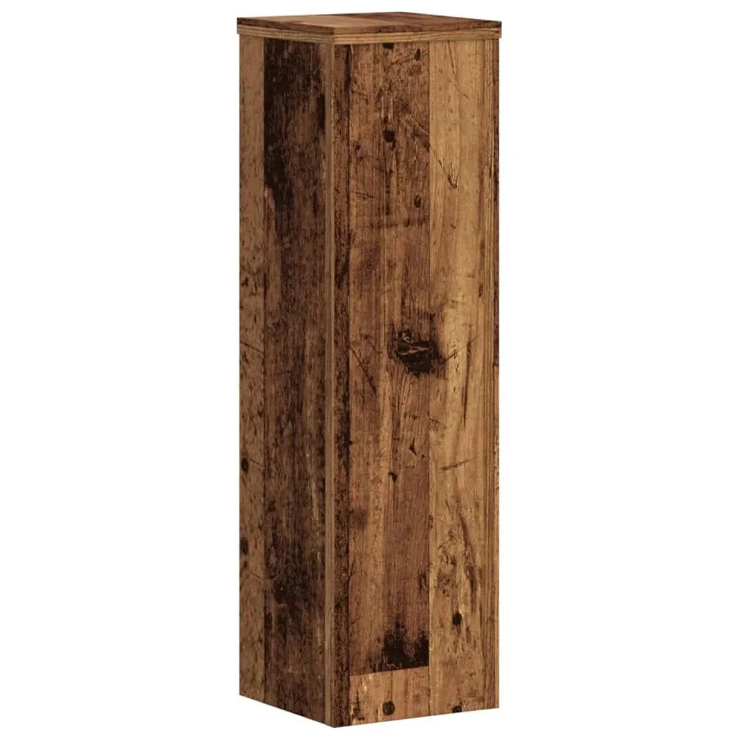 Hoher vidaXL Pflanzenständer in Altholz-Optik aus Holzwerkstoff, 17x17x60 cm. Ideal für Pflanztöpfe.