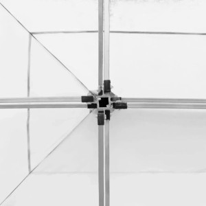 Detailaufnahme des Aluminiumrahmens vom weißen vidaXL Partyzelt 6x3m.