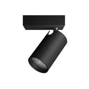 Schwarzer Philips Idris Spot, 1-flammig, GU10, IP44, für Badezimmer. Modernes, schwenkbares Design.