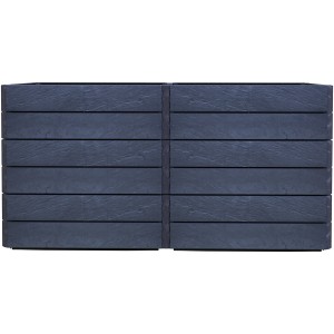 Garantia Hochbeet Ergo Quadro Stone, 75x160x80cm, Kunststoff-Hochbeet in Steinoptik.