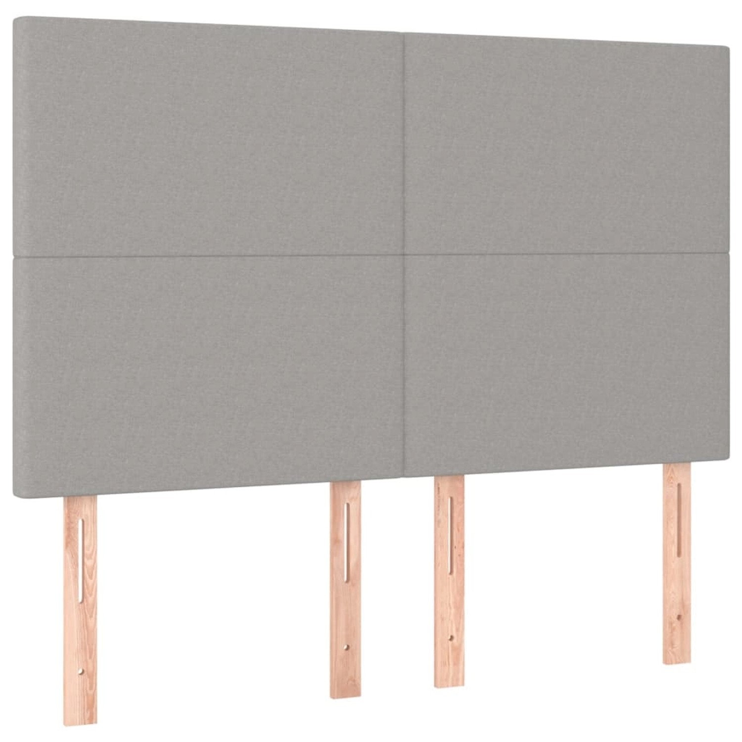 vidaXL LED Kopfteil Hellgrau 144x5x118/128 cm Stoff 3122142