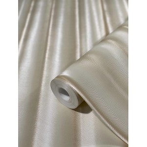 Glööckler Vliestapete Imperial Welle in Beige-Metallic, Rollenansicht.