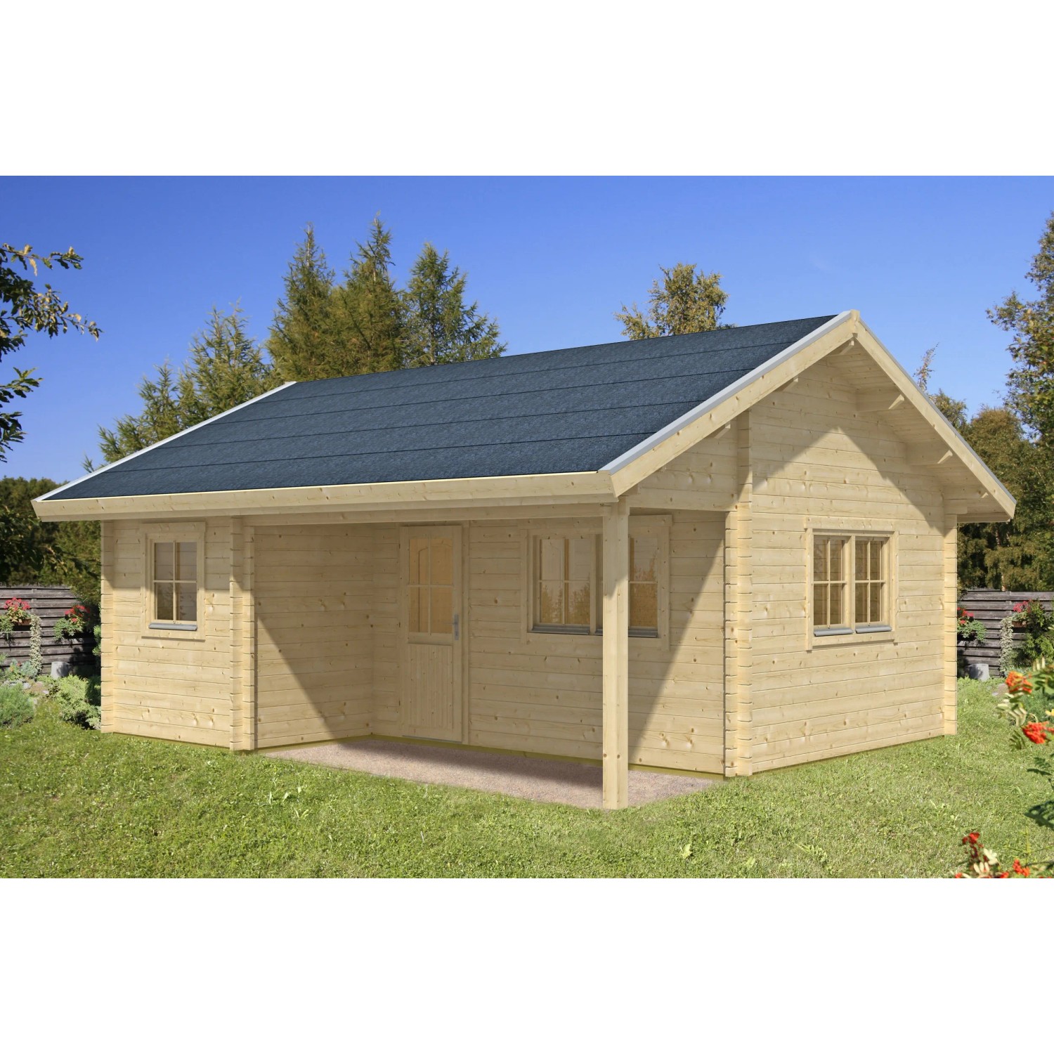 Skanholz Skan Holz-Gartenhaus Ontario B x T 600 cm x 500 cm mit Dachschalung