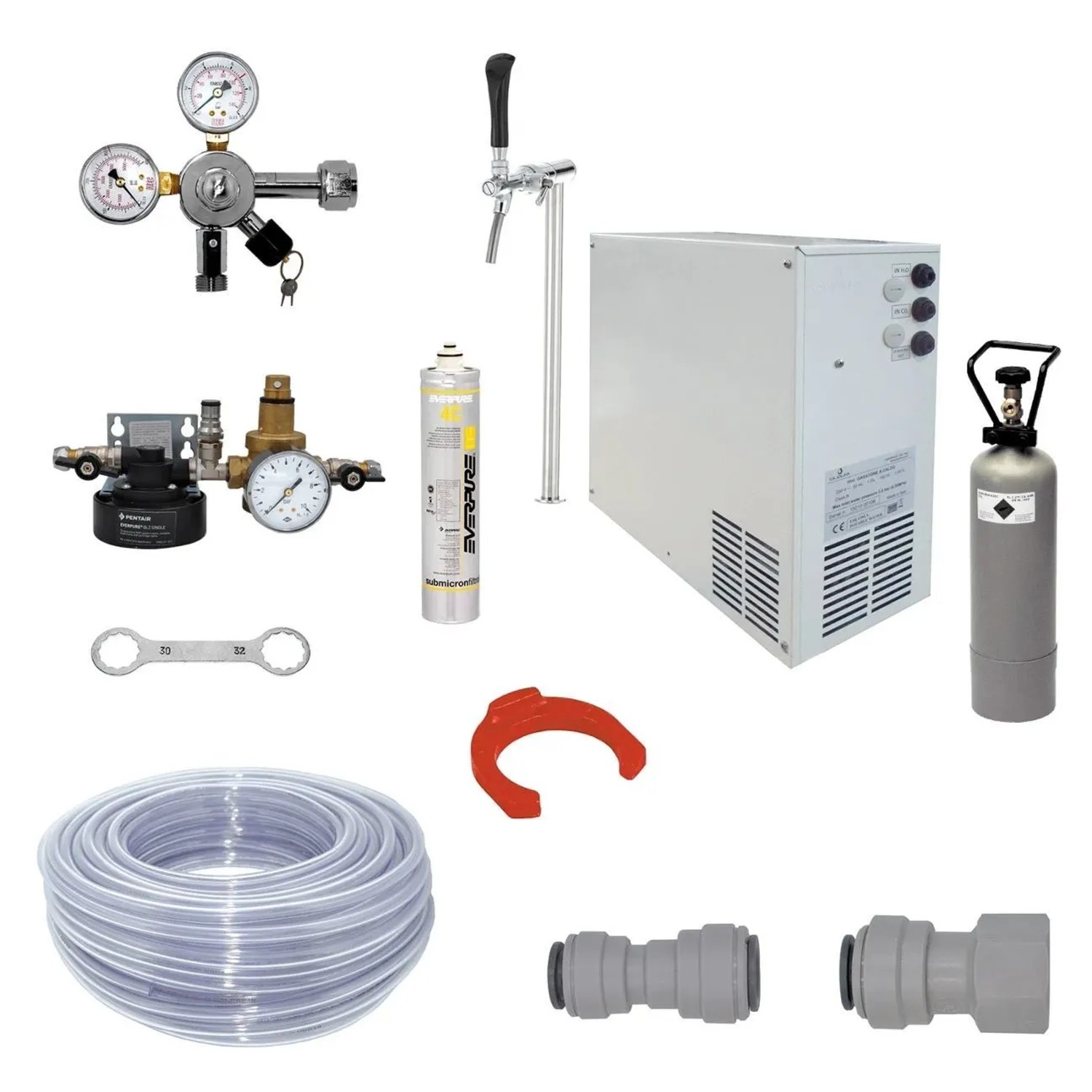 Image of Ich-Zapfe Komplettset Wassersprudler Wasserspender Warmkarbonator Blupura Weiß Metall