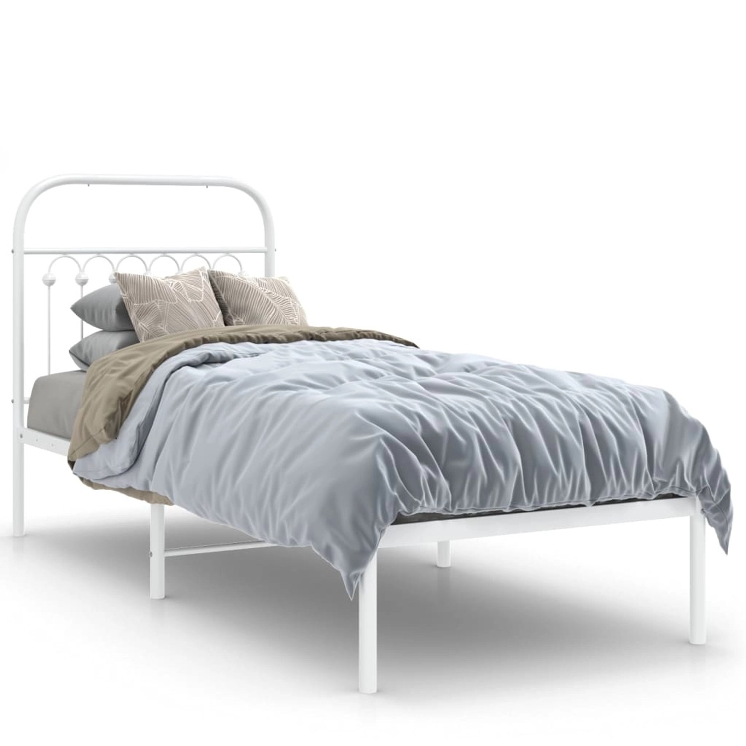 vidaXL Metallbett ohne Matratze mit Kopfteil Weiß 75x190 cm 376639 günstig online kaufen