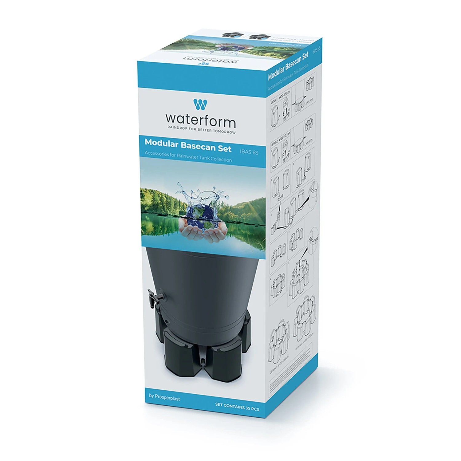 Waterform Sockel, verstellbar für Regentonnen, Anthrazit, im Karton.