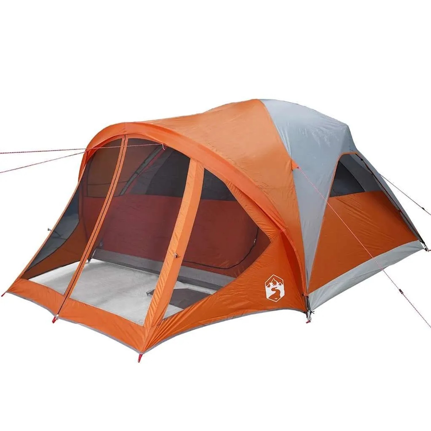 vidaXL Tunnel-Familienzelt 6 Personen Grau und Orange Wasserdicht 4009460