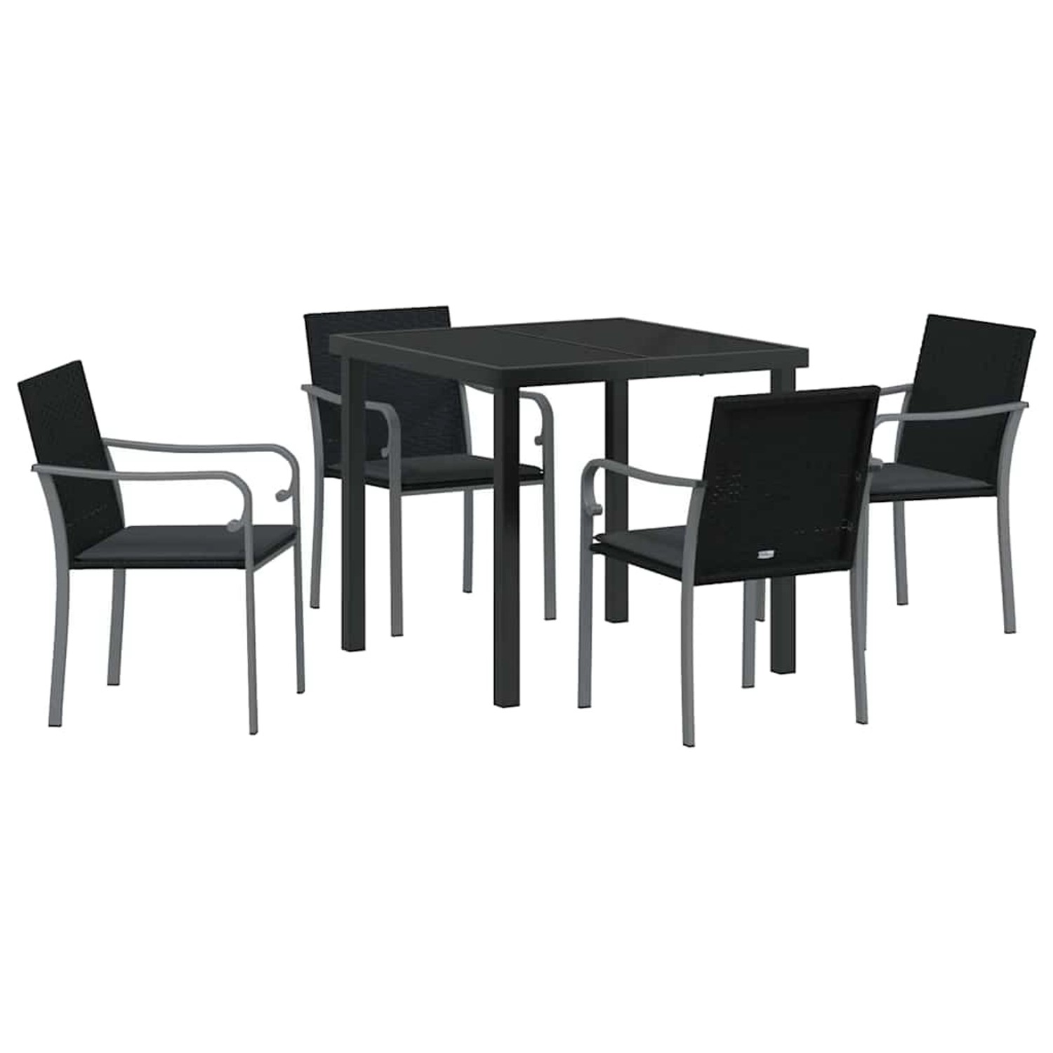 vidaXL Garten Essgruppe 5-Tlg Schwarz Poly Rattan 3379052 günstig online kaufen
