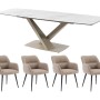 Vente-unique Essgruppe Malata Beige Weiß 260 cm 180 cm