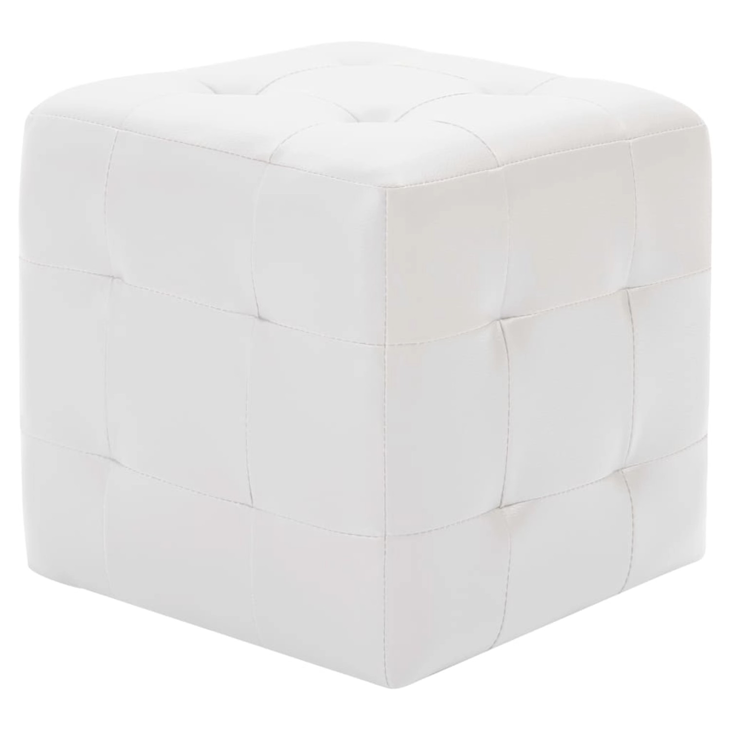 vidaXL Pouf 2 Stk. Weiß 30x30x30 cm Kunstleder günstig online kaufen