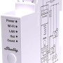 Weißer Shelly Energiezähler 50 A ProEM für Hausautomation, DIN-montierbar.