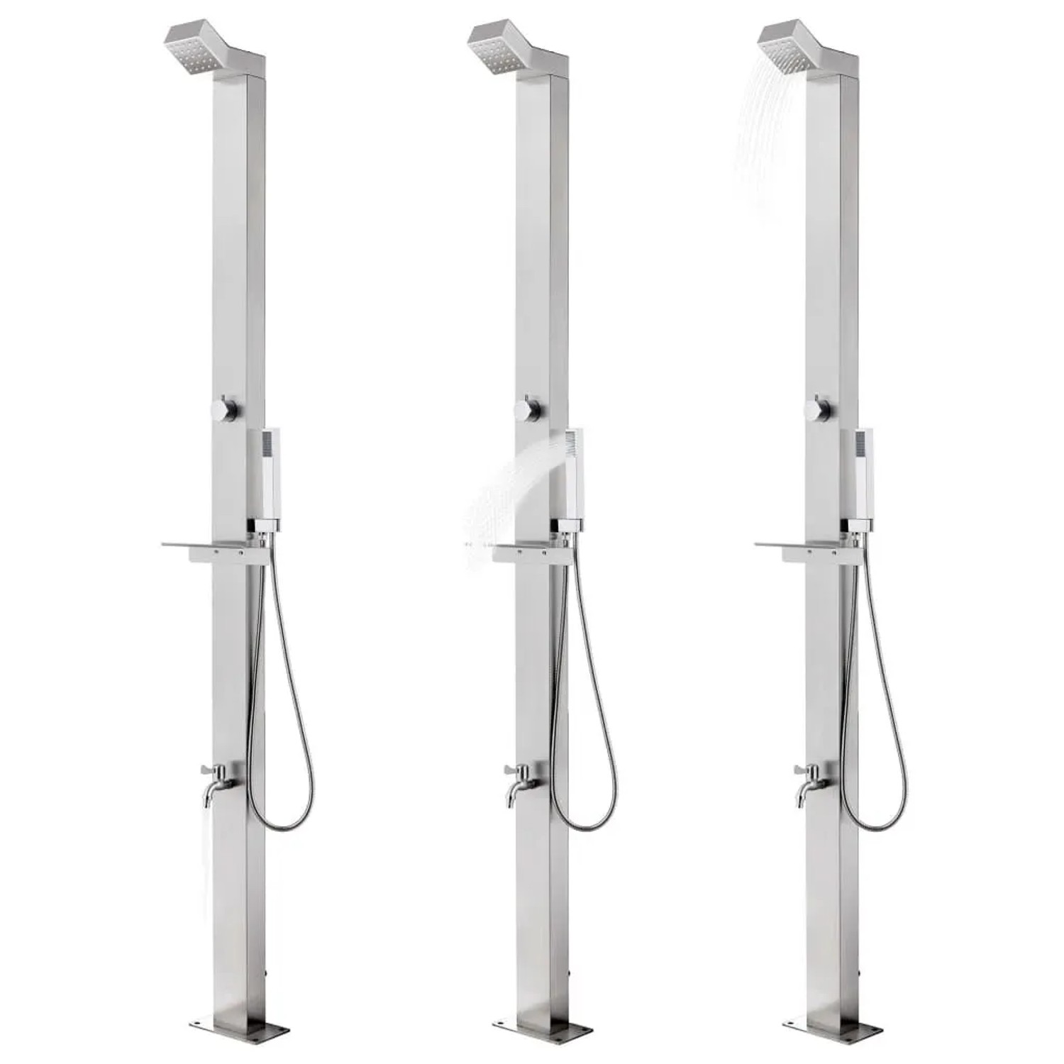 vidaXL Gartendusche 220 cm Edelstahl 315939_2