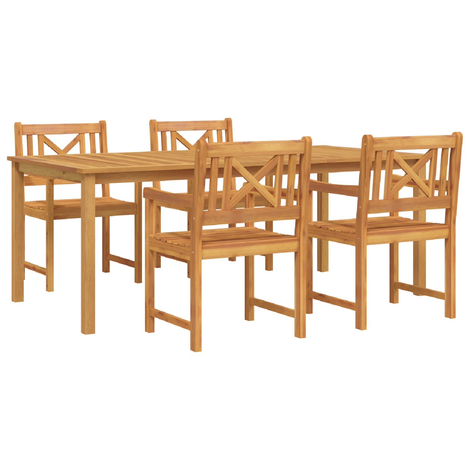 vidaXL 5-Teiliges Garten-Esszimmer-Set aus Massivem Akazienholz 3375652