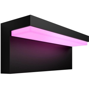 Schwarze Philips Hue Nyro Wandleuchte mit farbigem Licht, 1000 Lumen.