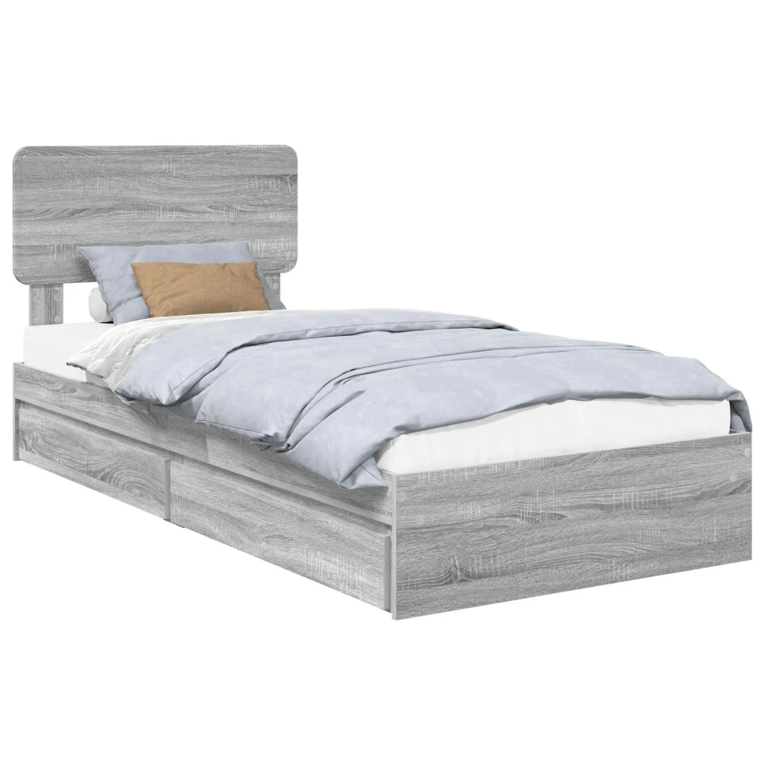 vidaXL Stauraumbett Grau Sonoma 75 x 190 cm Holzwerkstoff 3412330 günstig online kaufen