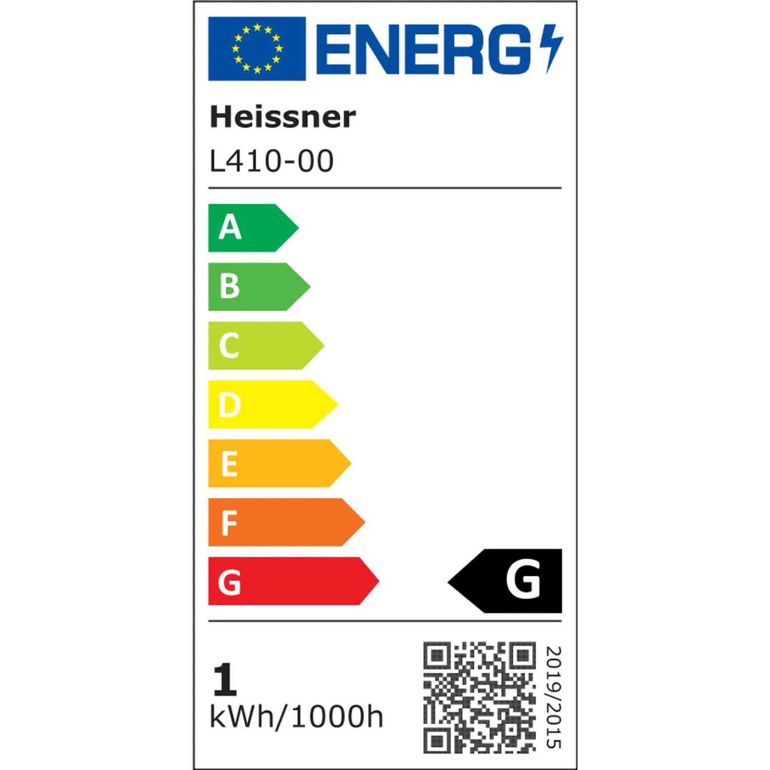 Energielabel für Heissner SMART LIGHT LED-Spots, Energieeffizienzklasse G.