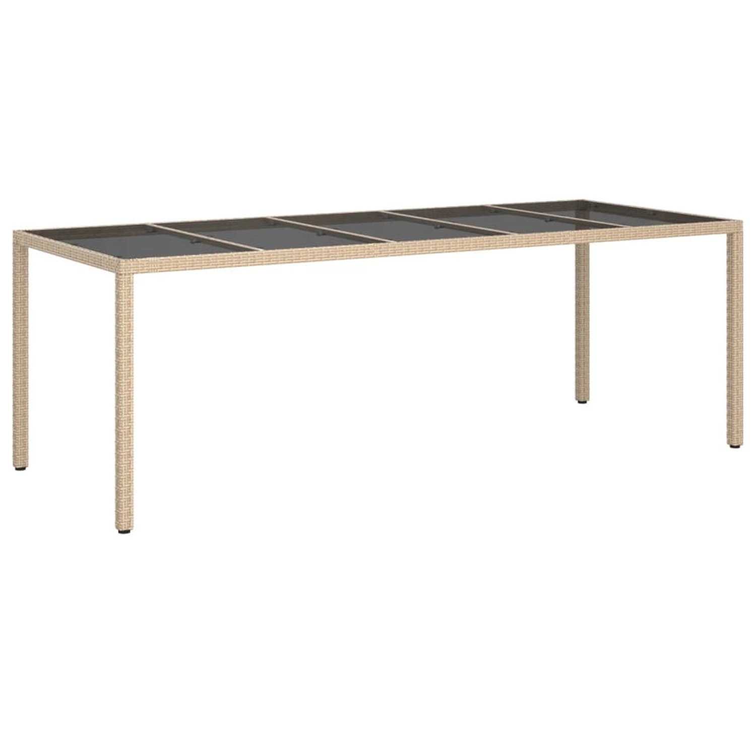 vidaXL Gartentisch Beige 250x100x75 cm Hartglas und Poly Rattan 316728 günstig online kaufen