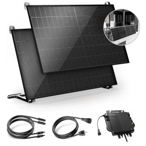 Solakon Balkonkraftwerk 1000W Solaranlage mit Balkonhalterung Steckerfertig Komplettset Photovoltaik 800W Kabellänge 10m