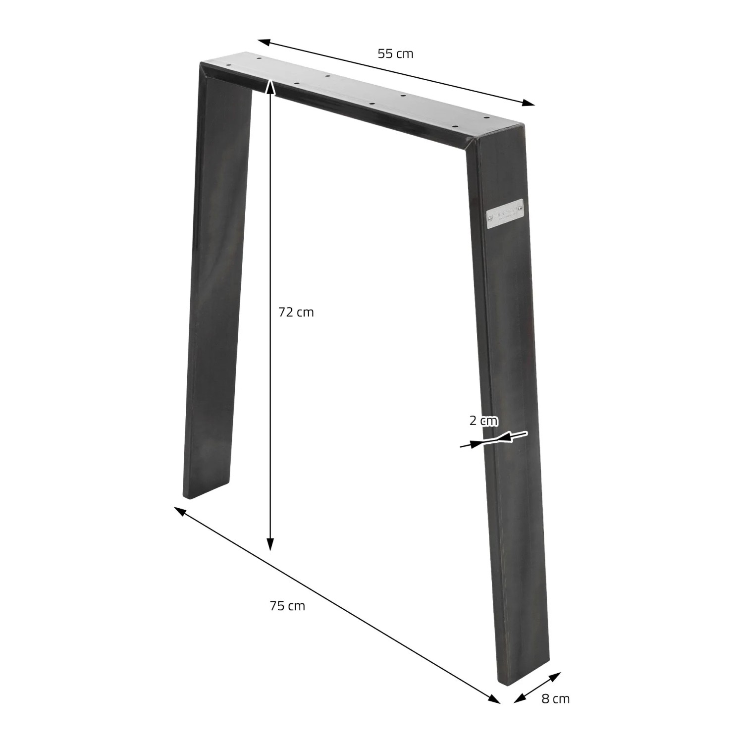 ML-Design Tischbeine 2er Set, 75x72cm, Stahl, Industrial Design für Esstische.