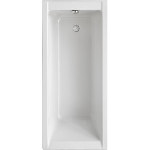 Ottofond Körperformwanne-Set, 170x75 cm, Weiß, Aufsicht. Rechteck-Badewanne mit Ab- und Überlaufgarnitur.