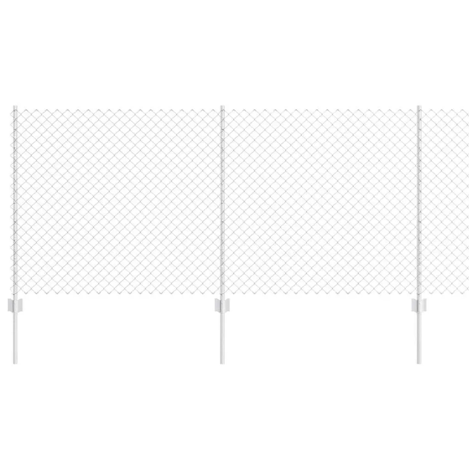 vidaXL Zaun mit Pfosten Silber 1 x 10 m Stahl 3336288 günstig online kaufen