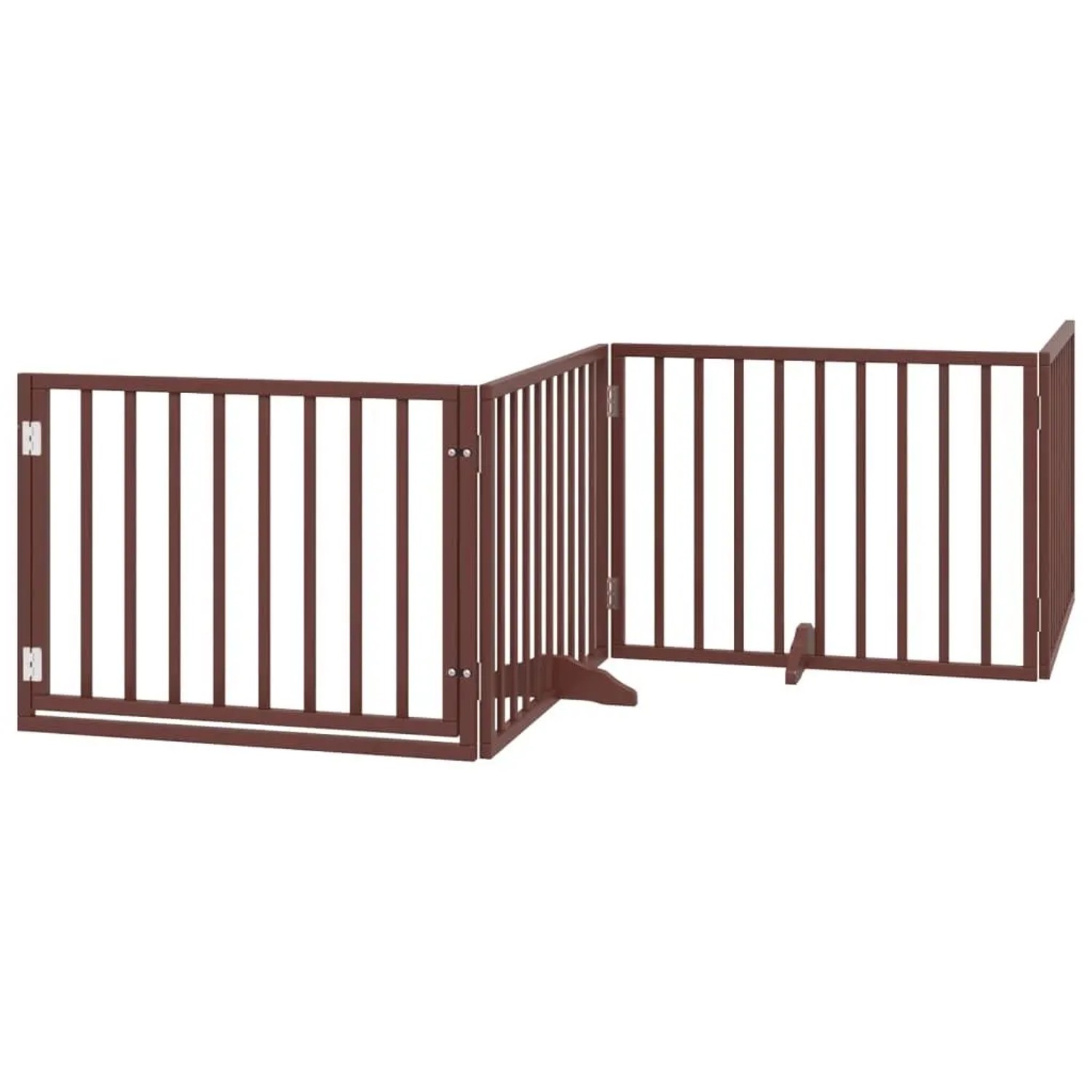 vidaXL Hundegitter mit Tür Faltbar 4 Paneele Braun 320 cm Pappelholz 352201