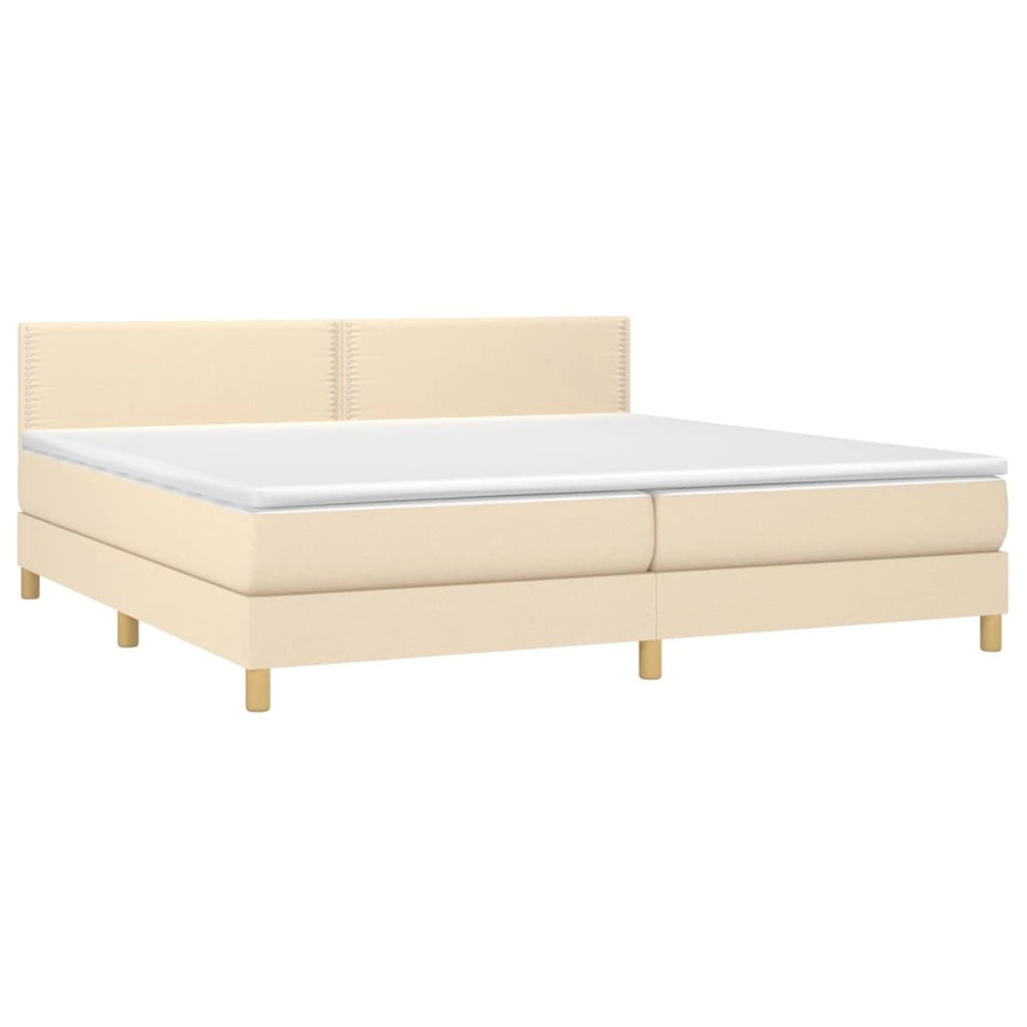 vidaXL Boxspringbett mit Matratze & LED Creme 200x200 cm Stoff 3133666 günstig online kaufen