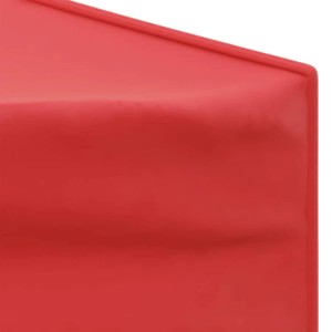 Detailansicht: Rotes, faltbares Partyzelt 2x2m mit Seitenwänden.