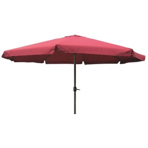 Lex XXL Alu Sonnenschirm Ø4m Kurbelschirm Gartenschirm Marktschirm Krempe Burgundrot
