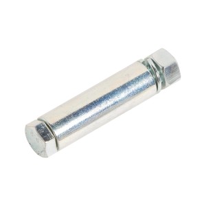 Achse für Einbauräder (61 mm) mit Schraube, Federring und Mutter.