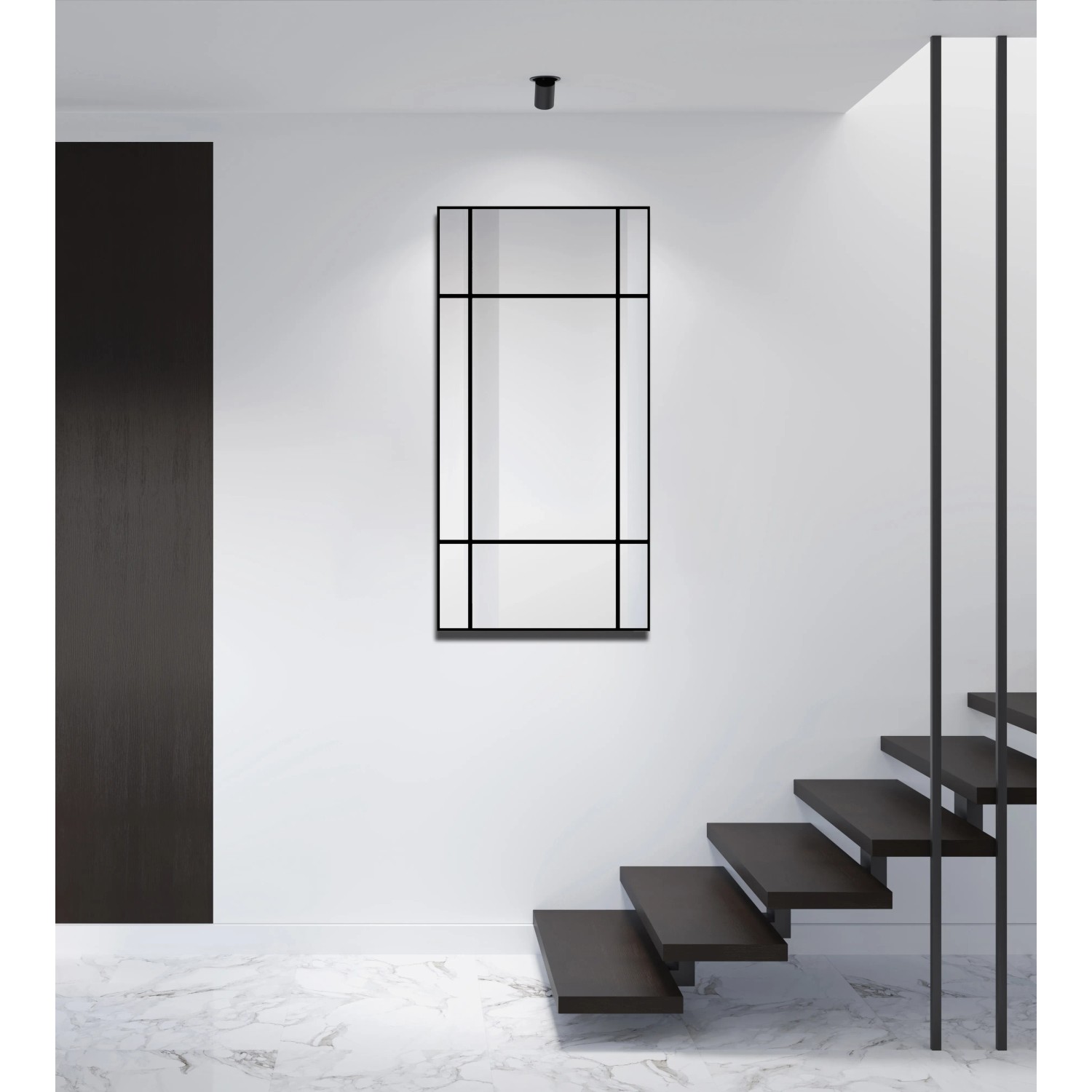 Rechteckiger Wandspiegel Black Loftstyle, 60x120 cm, mit schwarzem Rahmen im modernen Design.