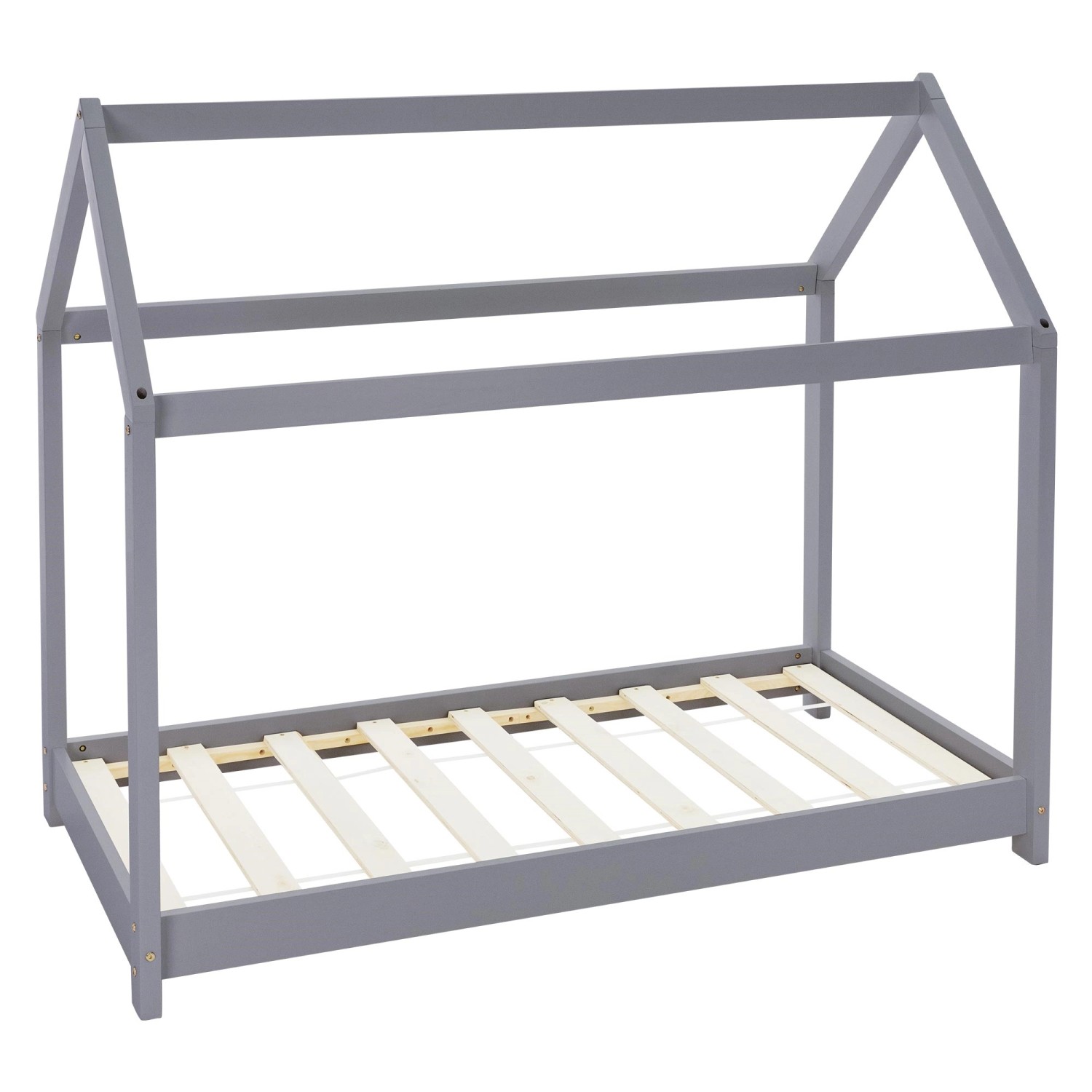 ML-Design Kinderbett 80x160 cm mit Dach und Lattenrost Hellgrau