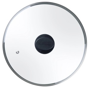 Fackelmann Pfannendeckel, 28 cm, aus Glas mit Dampfventil für Töpfe & Pfannen.