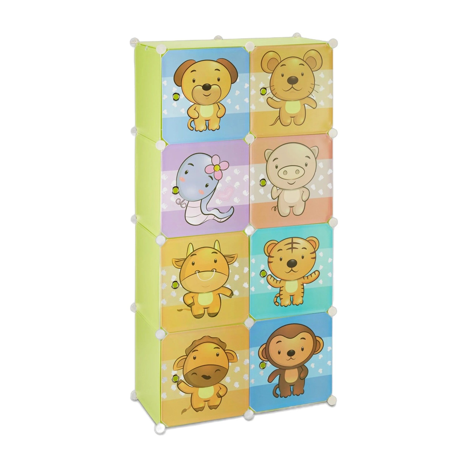 Relaxdays Kinderregal Kunststoff Metall Hellgrün Stecksystem 145 cm x 74 cm x 36,5 cm 6,3 kg