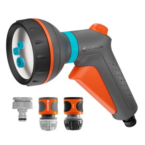 Gardena Multifunktionsbrause Starter-Set Classic mit Brause, Hahn- und Schlauchverbinder, Wasserstop.