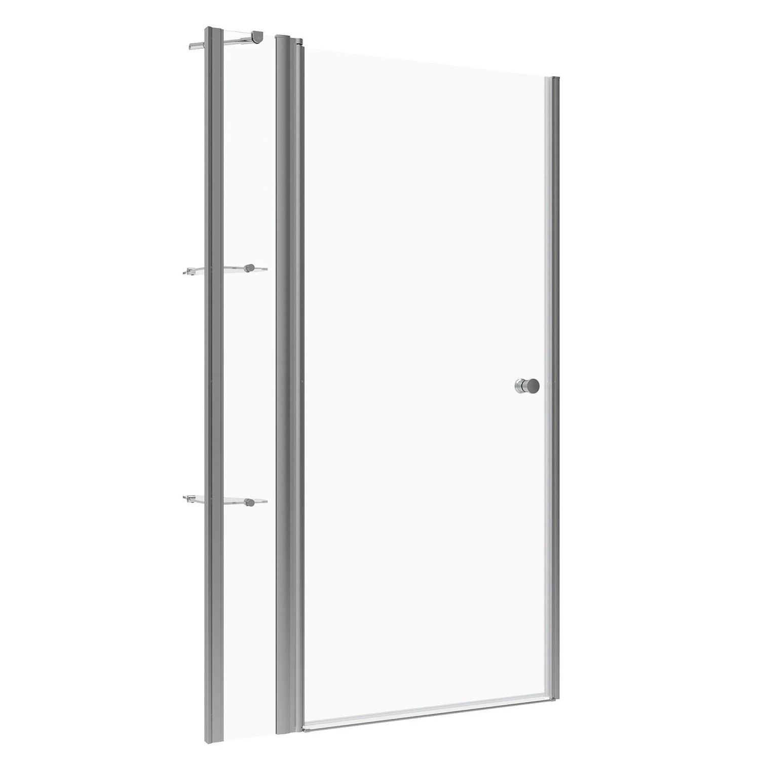 Aquabatos Nischen-Duschabtrennung 90 x 187 cm Duschtür Nischentür mit Festteil Duschkabine Drehtür aus 5mm Sicherheitsgl...