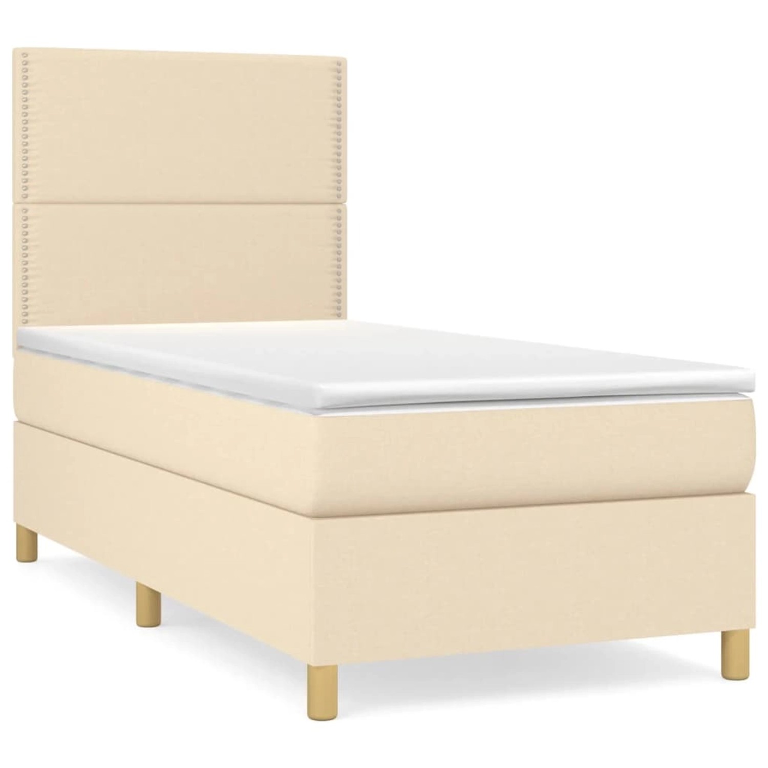vidaXL Boxspringbett mit Matratze Creme 100x200 cm Stoff 3142238 günstig online kaufen