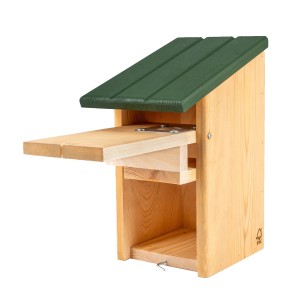 CJ Wildlife Nistkasten Seattle mit Raubtierschutz, Holzkasten mit grünem Dach.