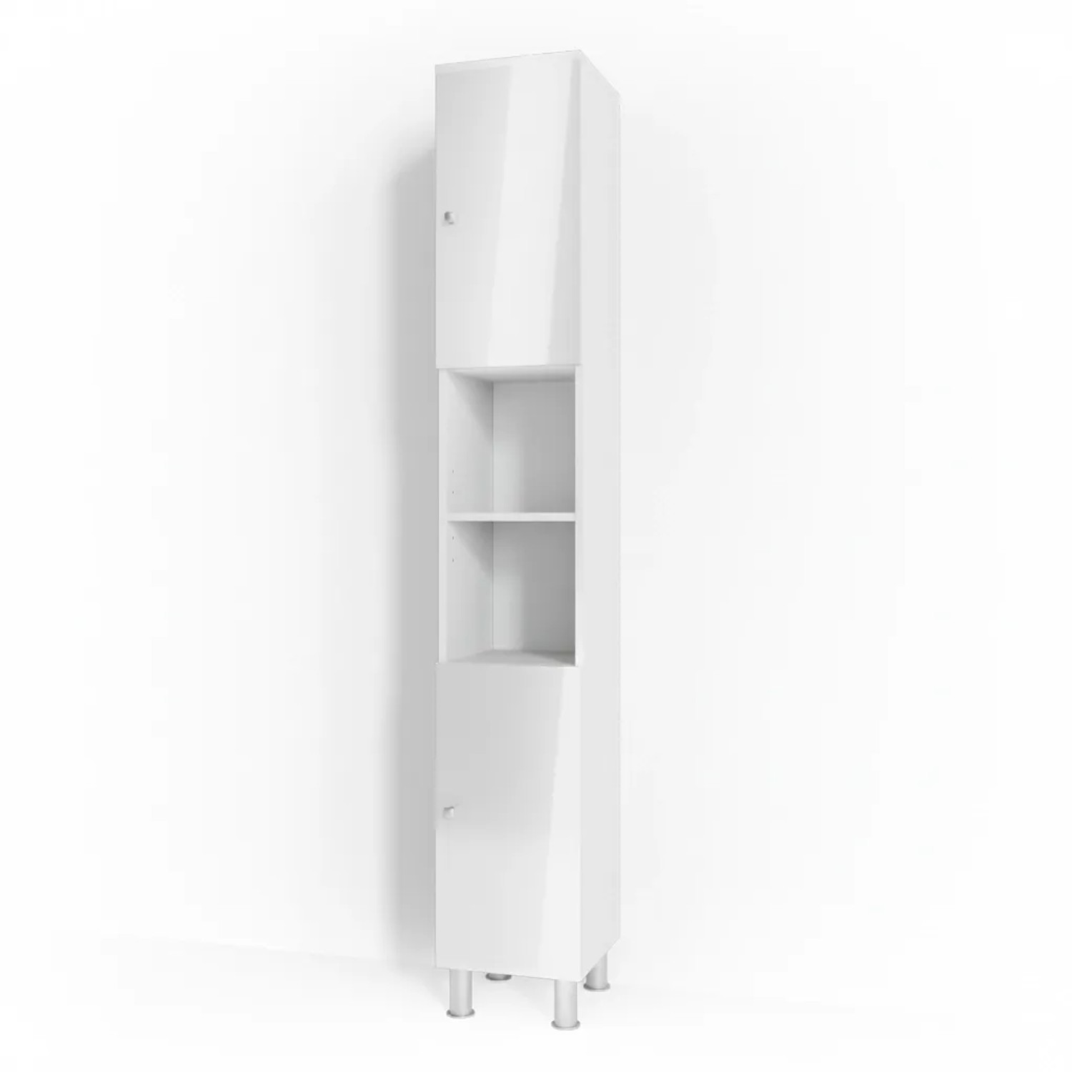 Vicco Badschrank Fynn Weiß Hochglanz 30 x 190