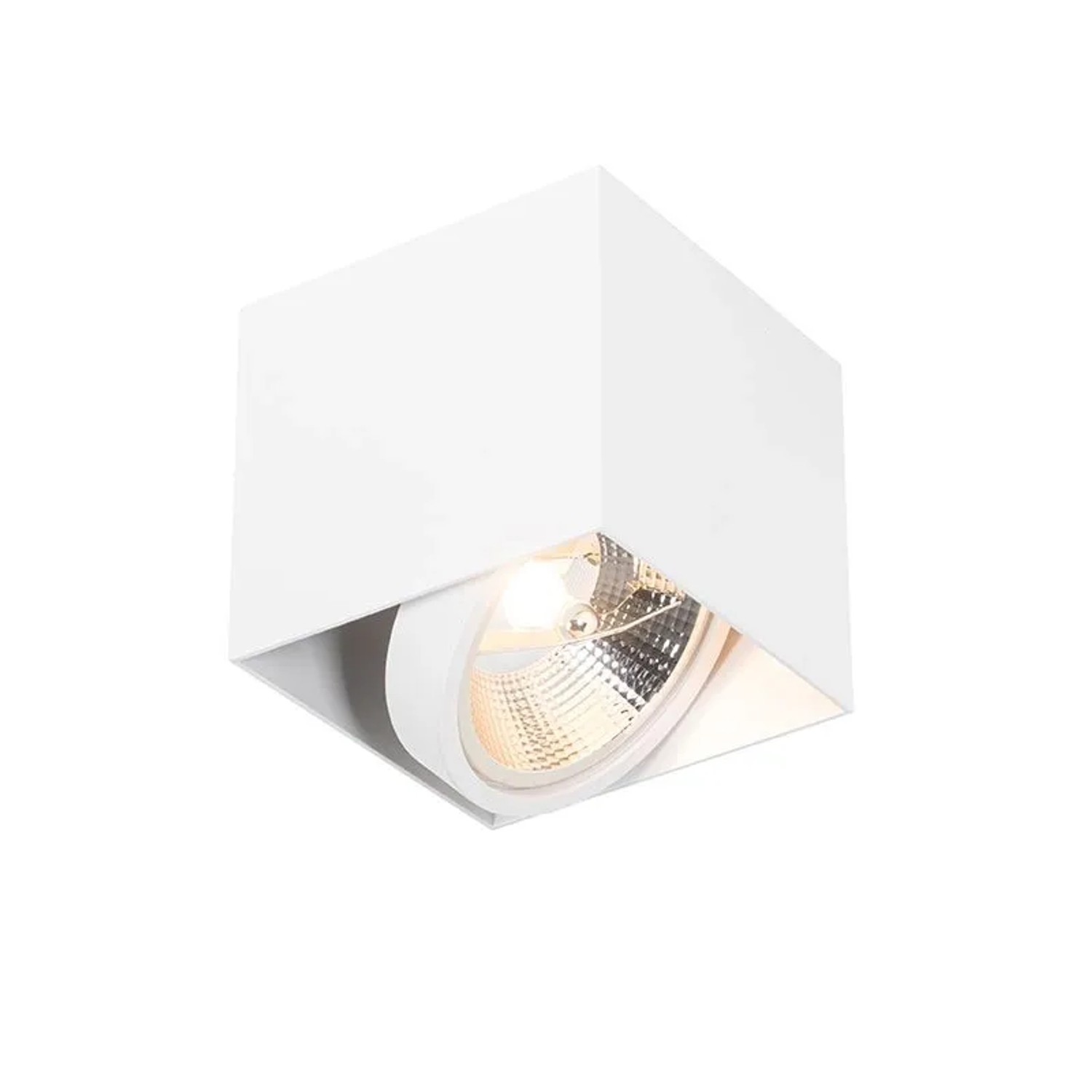 QAZQA Design Aufbaustrahler Weiß Quadratisch GU10 111mm Box